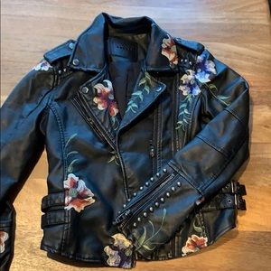 BlankNYC embroidered leather jacket